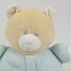 Eden Blue Thermal Waffle Weave Teddy Bear Lovey Plush Sewn Eyes Baby Toy 8 5 