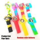 8 12 20pcs 3 4       Mini Silicone Pipe With Metal Bowl And Cap Pocket Pipe Random