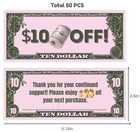50pcs  10 Gift Voucher  Cash Coupon Loyalty Reward Cards For Small Business