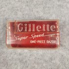 Vintage Gillette Super Speed One-piece Razor With Case   Schick Blades Usa 1960s