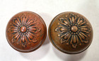 Vintage Victorian Ornate Flower Brass Door Knob Floral Deco Set Sargent 1901 Vgc