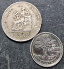 2 Older Guatemala Coin Lot  1901  1957     1957 Is Silver    