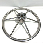 Vintage 16  Boat Steering Wheel Stainless Steel With 6 Spokes 7 8 Tapered Keyway