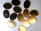 Vtg 12 Gold Metal Cabochon Frames Scalloped Edge  111218x