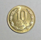 1989 Chile 10 Pesos Coin  chilena  Female Angel Wearing Broken Shackles Chains