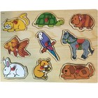 3 Wooden Peg Puzzles Of Farm And Sea Animals Educational Toy Set For Kids