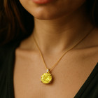 14k Solid Yellow Gold 5 Ctw Natural Yellow Topaz Gemstone Pendant Necklace 18 In