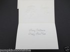 Unused Vintage Hallmark Xmas Greeting Card Gold Embossed Sleigh   Santa   Deer