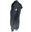 Adidas Black Hooded Striped Full Zip Windbreaker Jacket For Youth Size Large