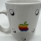 Vintage Apple Macintosh Computer Rainbow Coffee Mug Cup Papel 80   s Rare S9