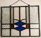 Antique Leaded Stained Glass Window Panel  Art Deco 1920s And 1930s