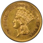 1860  3 Three Dollar Pcgs Au58  cac 