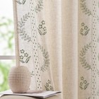  Linen Curtains For Bedroom Floral Curtains 50 w X 63 l  pack Of 4  Floral Sage