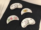 Set Of 4 Bone Dishes 2 Matching Swing Scene   2 Other Pretty Flowers
