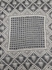 Vintage Handmade Crochet Cream Doily 25   x25    Squared