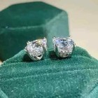 2ct Cushion Cut Moissanite Push Back Women s Stud Earrings 14k White Gold Plated
