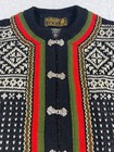 Vintage Nordic Sweater Nordstrikk Wool Pewter Clasp Black Norway Medium 