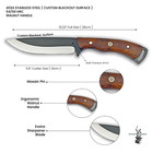 Tactical Fixed Blade Hunting Knife - Camping Knife - Full Tang Bowie Knife