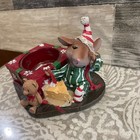 Yankee Candle Christmas Mouse Pajamas Cheese Gift Box Votive Tea Light Holder