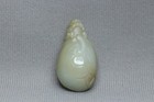 Chinese Hand-carved Natural Hetian Jade Dragon Turtle Pendant Statues