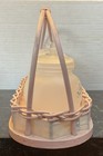 Vintage 1940s Frosted Glass Baby Nursery Apothecary Set In Pink Basket
