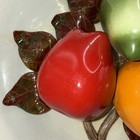 Vintage 3 D Fruit Wall Plaque  Ceramic  Pear  Apple  Orange   Brown Leaves  14x4
