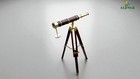 Nautical Maritime Antique Brass Spyglass Marine Telescope Wooden Tripod