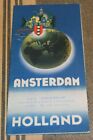Map Of Amsterdam Holland Tourist Association 15 5 X 11 5  Vintage Color