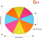 6ft Play Parachute  Parachute With Handles Rainbow Toy 