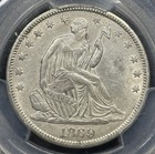 1869-s Seated Liberty Half Dollar 50c Pcgs Au55 Nice Luster