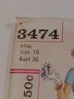 Simplicity 3474 Dress One Piece Sewing Pattern Ladies 16 Vtg 60 s Uc Scoop Neck
