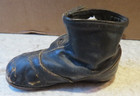 Antique 19th C Victorian High Top Four Button Black Leather Toddler  Baby Shoes