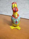 Vintage 1940 s J  Chein Tin Litho Wind-up Walking Duck-works   