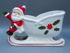 Vintage Relpo Santa Sleigh Poinsettia Planter 1960   s Japan Mid Century Mod Nice