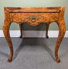Solid Wood Side End Table By Baker Milling Road W  Cabriole Legs Burl Provincial