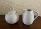 Jars France Creamer And Lidded Sugar Basique Quartz Crackle Finish Never Used