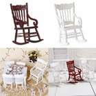 Collectible Vintage 1 12 Dollhouse Miniature Wooden Rocking Chair Room Furniture