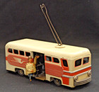 Rare Version Antique Gunthermann Bus Trolley Tin Litho Wind-up Toy