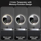 Round Led Bathroom Mirror Wall Mounted anti-fog dimmable 3-color Light memory Fu
