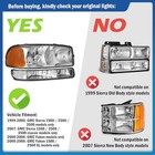 Headlights Assembly For 99-07 Gmc Sierra  Compatible With 99-06 Gmc Yukon