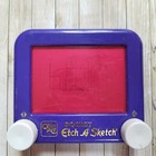Mini Ohio Art Etch A Sketch Creative Magic Purple Pink Screen Drawing Game Toy