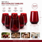 St  lzle Elements Red Stemless Tumblers Set Of 6 Glasses 16 5 Oz Made In Germany