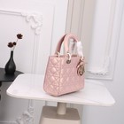 Women s Light Pink Quilted Lambskin Top   handle Bag Detachable Wide Strap