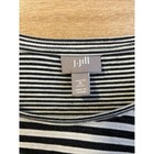 J  Jill Long Sleeve Tunic Top Black Gray Stripe Shirt Snap Straps Women s Size M
