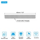 15pack 1 4 -20 Fully Threaded Rod 1 8  Length 304 Stainless Steel Thread Screw
