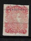 Venezuela  1879  Scott 56  Mint Rest Gum  3 Venezolanos  Good Edge  Ebv374