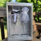 Bride   Groom Toasting Glasses By Studio His   Hers Wedding Decor Hand Wash Only