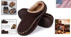 Men s Memory Foam Moccasin Slippers In Coffee - Cozy Indoor Outdoor Slip-ons
