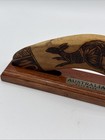Aboriginal Art Boomerang Wooden Hand Carved Australia Aussie Native With Stand