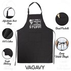 100  Cotton  Black Funny Aprons For Men  Dad  Husband - Birthday  Father   s Day 